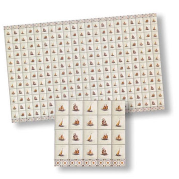 WM34440 Delft Tiles for Dollhouse Miniature