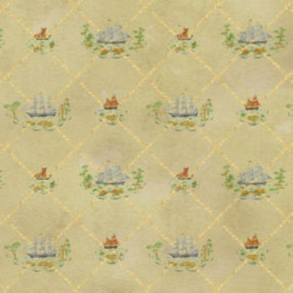 JM87 Wallpaper for Dollhouse Miniature - Colonial Clippers - 3 Piece