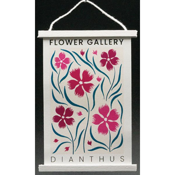 KCMFG2 Dianthus Hanging Poster for Dollhouse Miniature