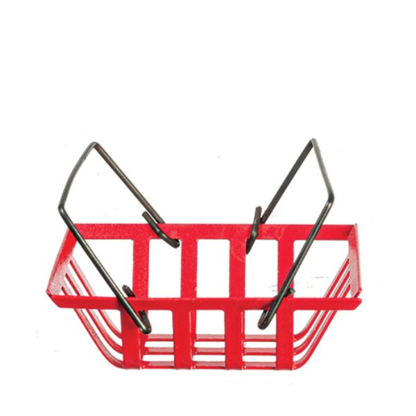 AZB0681 Large Red Basket for Dollhouse Miniatures