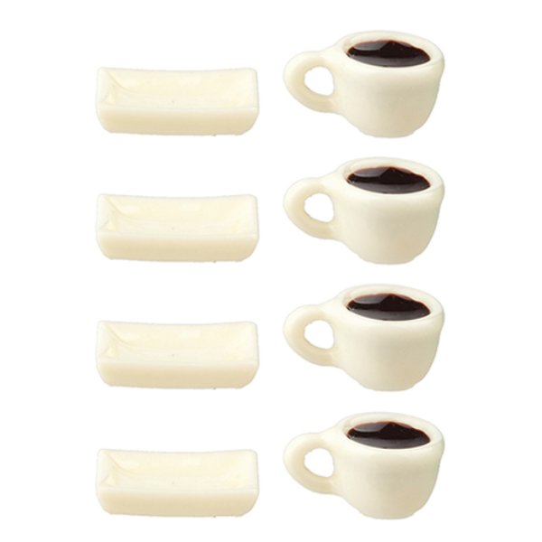 AZB5132 Coffee Break Set for Dollhouse Miniature - 4 Piece
