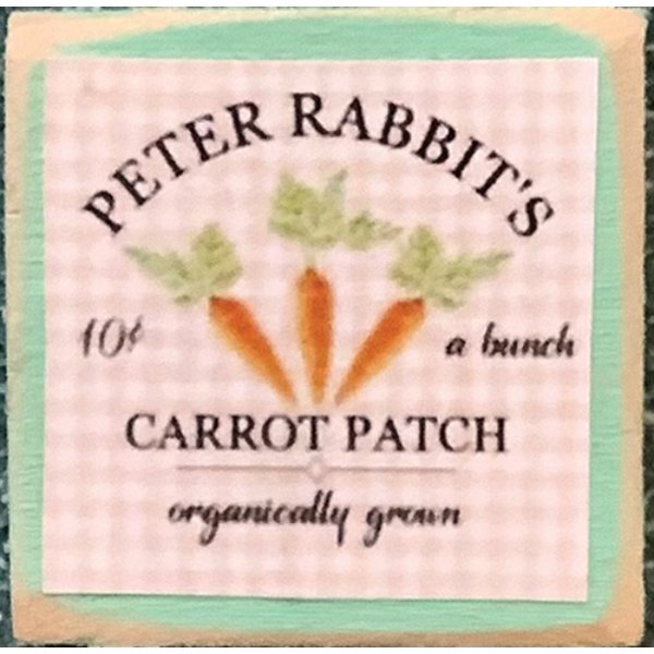 CLD926 Decor Board Sign for Dollhouse Miniature - Peter Rabbits Carrots