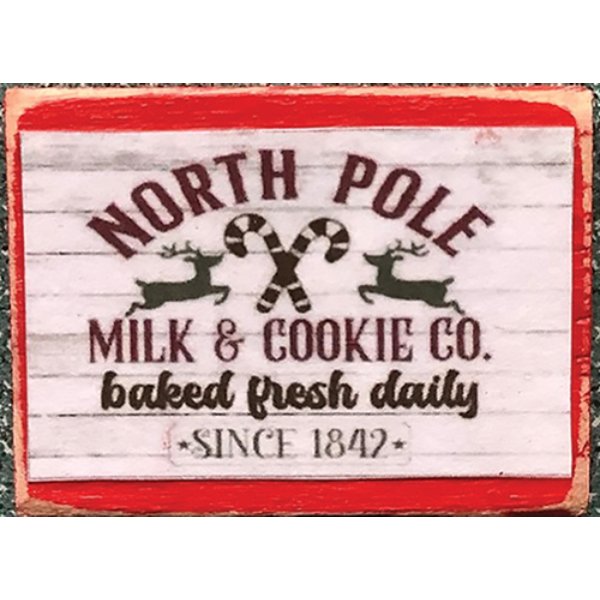 CLD929 Decor Board Sign for Dollhouse Miniature - Milk & Cookie