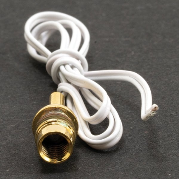 CRS1020 Screw Socket with 0.5 in. Stem & Leads for Dollhouse Miniature