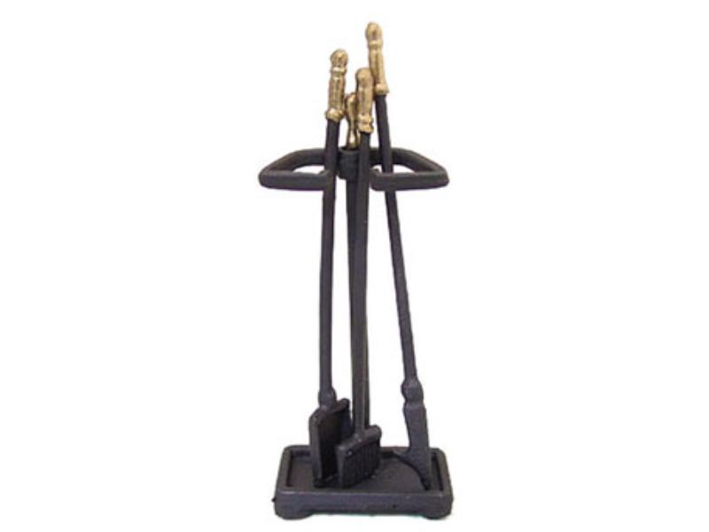 ISL24082 Gold-Handled Fireplace Set for Dollhouse Miniature