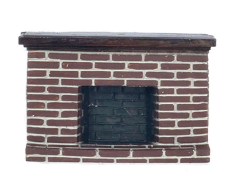 AZYM0219 0.5 in. Red Brick Fireplace for Dollhouse Miniature