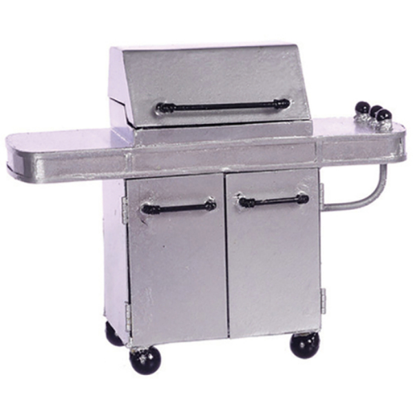 AZEIWF562 1 in. Scale Dollhouse Miniature Bar-B-Q Grill, Silver