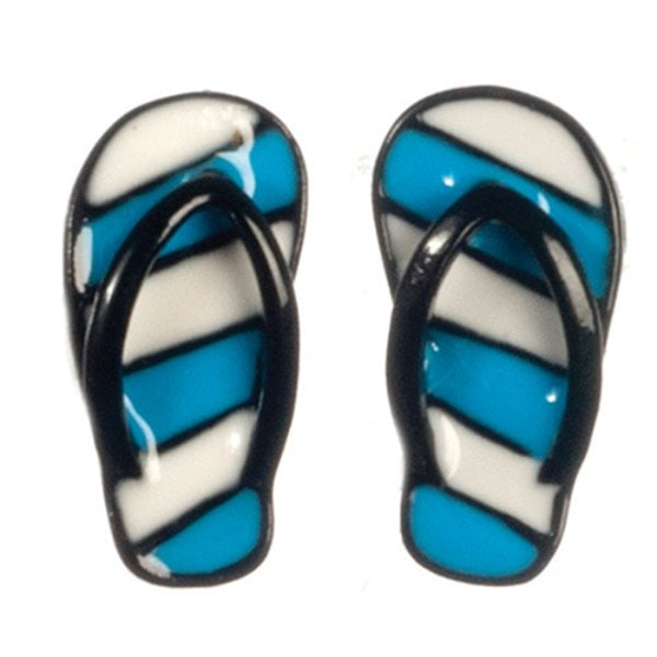 AZG7998 Blue Sandals for Dollhouse Miniature