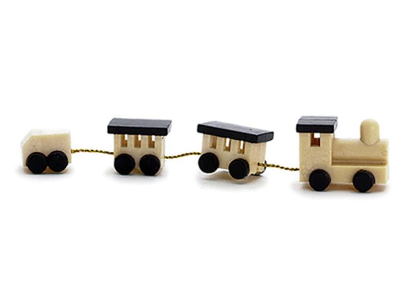 AZT8416 Plastic Train Set for Dollhouse Miniature, Natural - 4 Piece