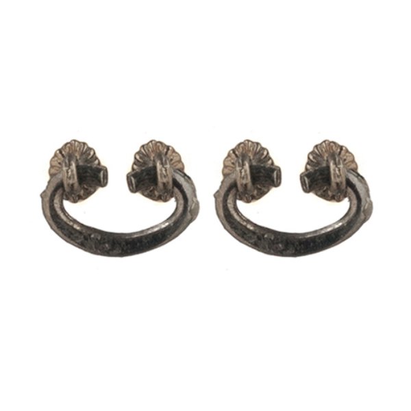 AZS1078 Drawer Pulls for Dollhouse Miniature - Black Chrome - Pack of 2