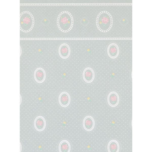 MG142D2 Cameo Reverse Wallpaper for Dollhouse Miniature - Blue - 3 Piece
