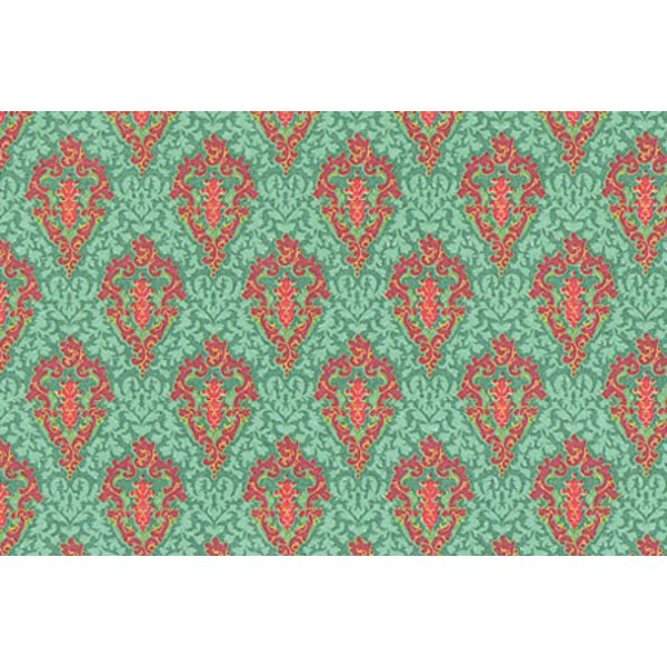 MG168D2 Hobarth Wallpaper for Dollhouse Miniature - Green - 3 Piece