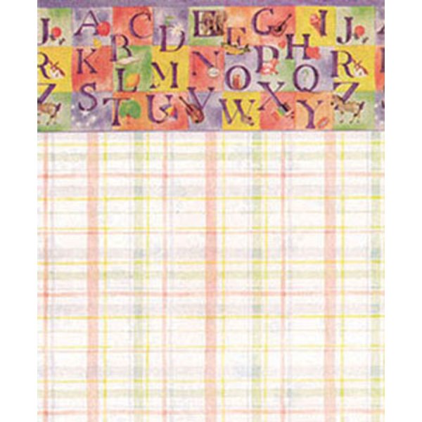 MG208D2 Wallpaper for Dollhouse Miniature - ABC Blocks Pastel - 3 Piece
