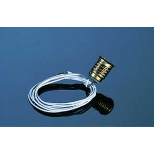 CK1010-8 Screw-Base Bulb Socket with Black Wire for Dollhouse Miniature