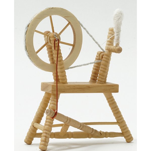 CLA00266 Spinning Wheel for Dollhouse Miniature - Unfinished