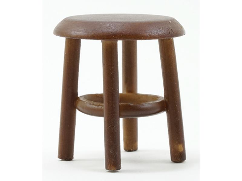 CLA10021 1.5 in. Stool for Dollhouse Miniature, Walnut
