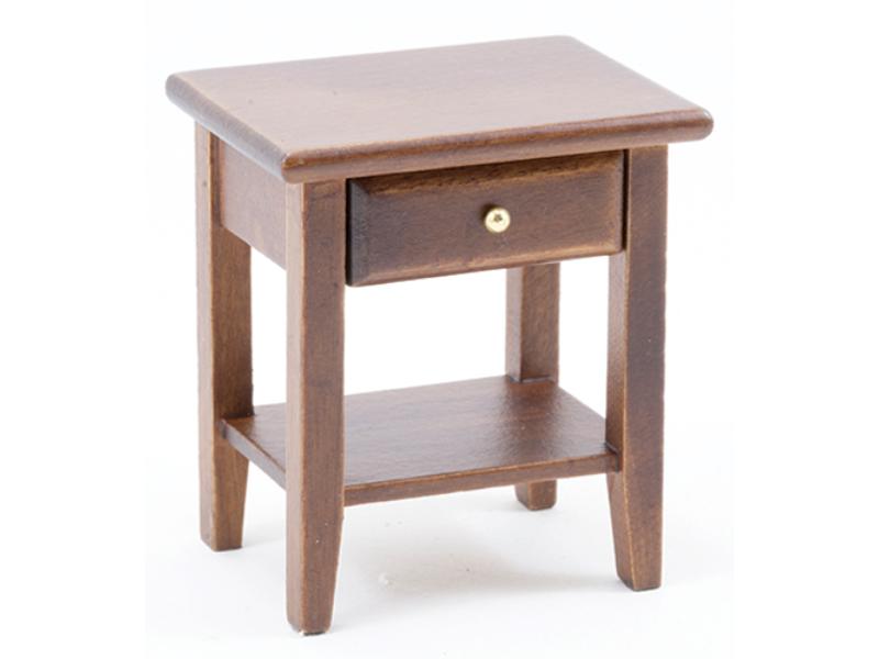 CLA10096 Design Night Stand for Dollhouse Miniature, Walnut