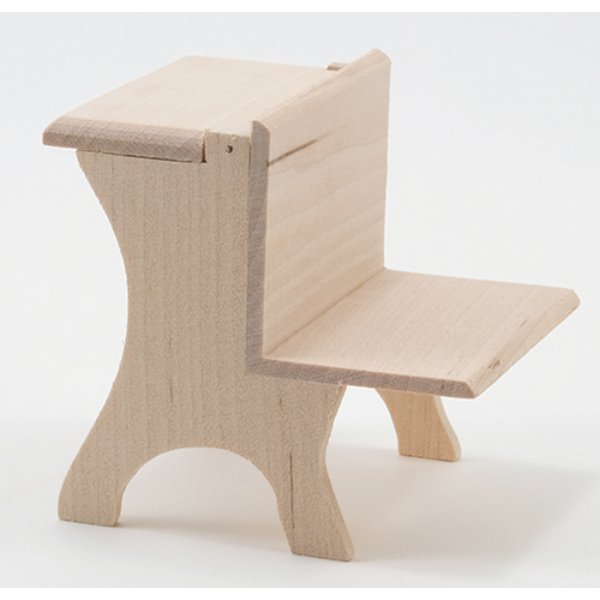 CLA10230 School Desk for Dollhouse Miniature - Unfinished