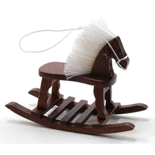 CLA10378 Rocking Horse for Dollhouse Miniature - Walnut