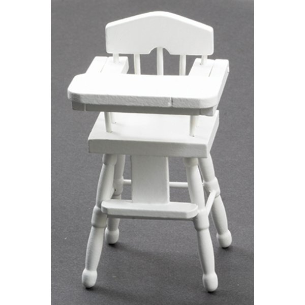 CLA10497 High Chair for Dollhouse Miniature - White