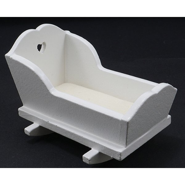 CLA10501 Cradle for Dollhouse Miniature - White