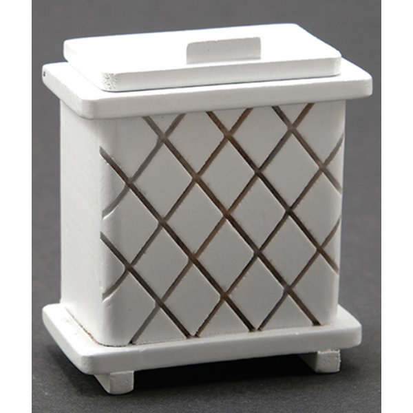 CLA10667 HH08 Clothes Hamper for Dollhouse Miniature - White