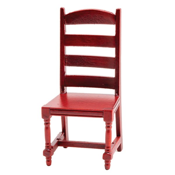 CLA12003 Ladder Back Side Chair for Dollhouse Miniature - Mahogany