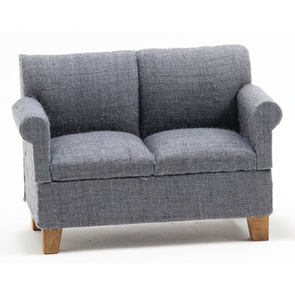 CLA12018 Loveseat & Sofa for Dollhouse Miniature - Dark Gray