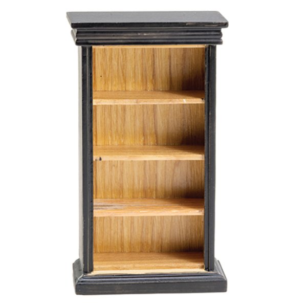 CLA12042 Bookshelf without Books for Dollhouse Miniature - Black & Pine