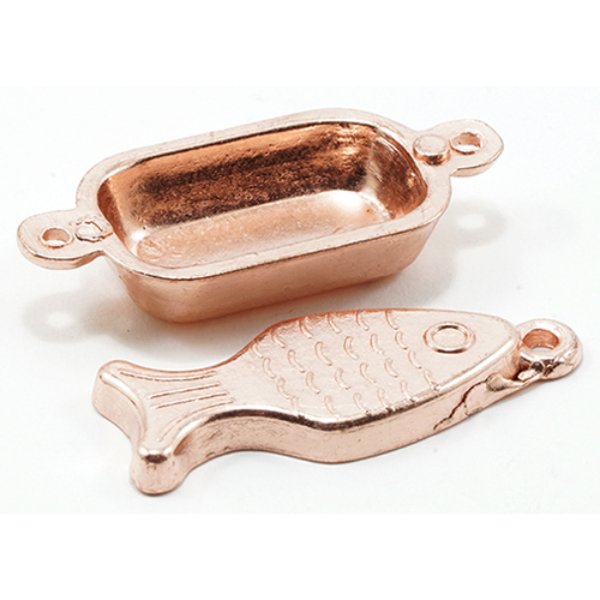 IM65012 Cast Copper Plate for Dollhouse Miniature - Pack of 2