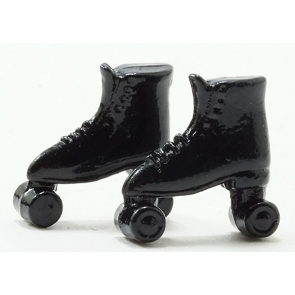 IM65125 Roller Skates for Dollhouse Miniature - Black - Pack of 2