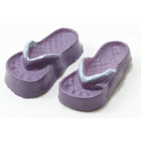 IM65191 Flip Flops for Dollhouse Miniature - Lilac & Light Blue - Small