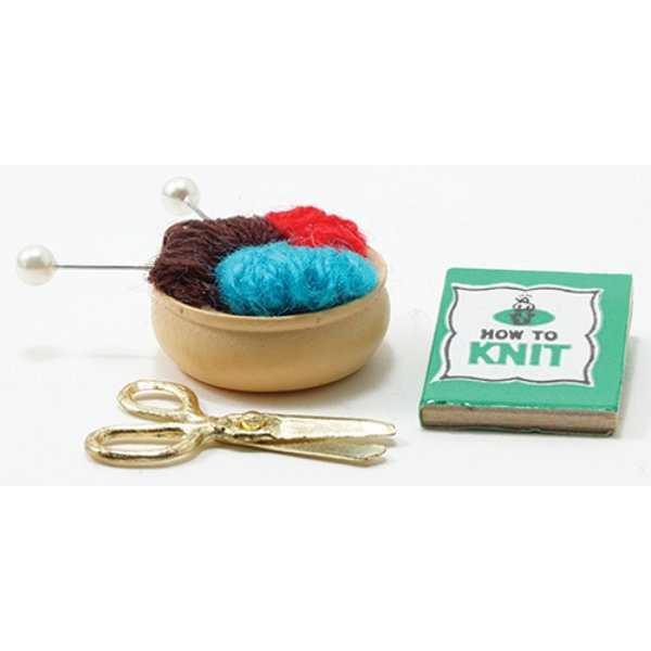IM65196 Knitting Kit for Dollhouse Miniature - 3 Piece