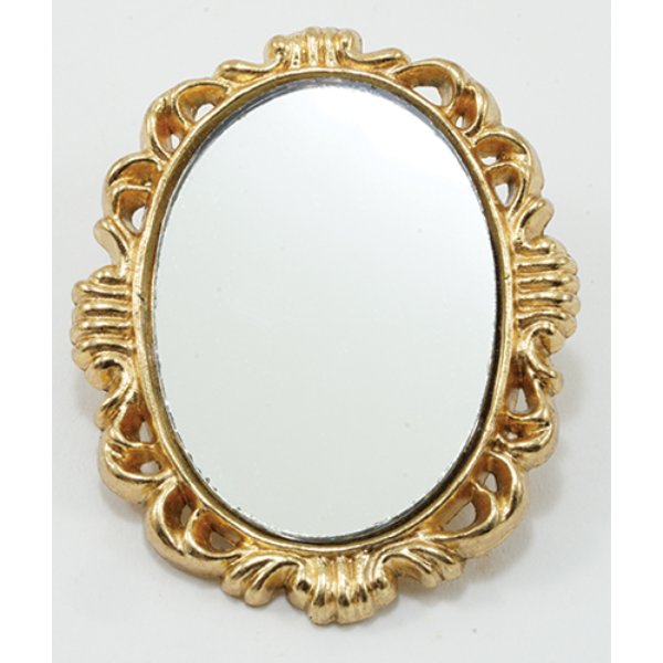 IM65426 Oval Mirror for Dollhouse Miniature - Brass
