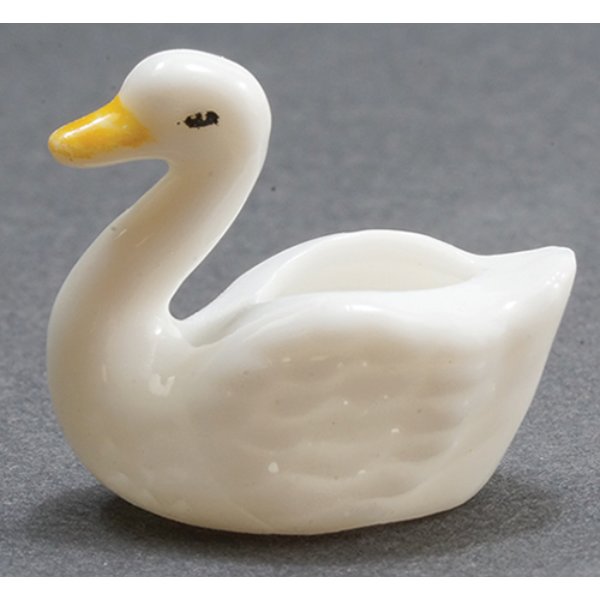 IM65461 Ceramic Swan Planter for Dollhouse Miniature
