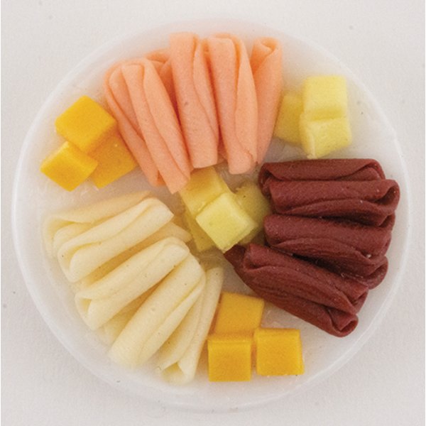 IM65677 Meat & Cheese Tray for Dollhouse Miniature