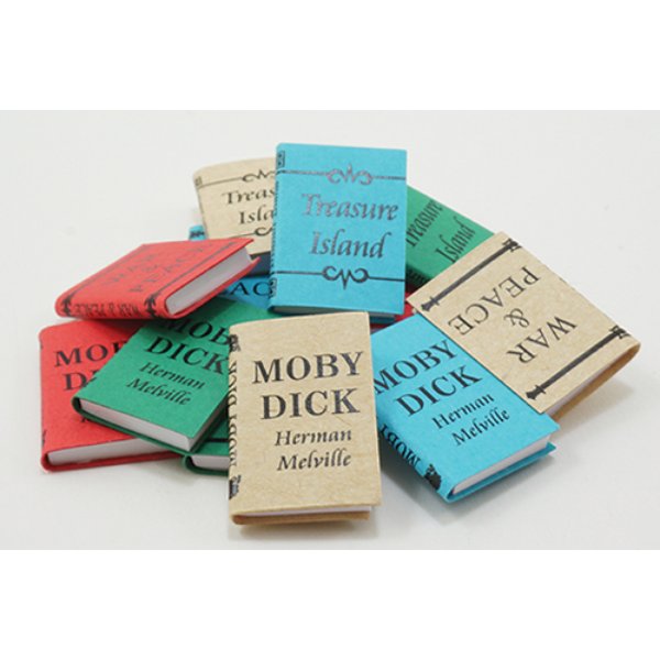 IM65774 Large with Printed Covers Title A Books for Dollhouse Miniature - 12 Piece