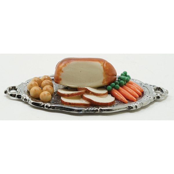 IM66024 Turkey Dinner on Tray for Dollhouse Miniature