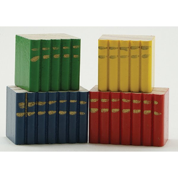 IM66165 Wooden Book Set for Dollhouse Miniature - 4 Piece