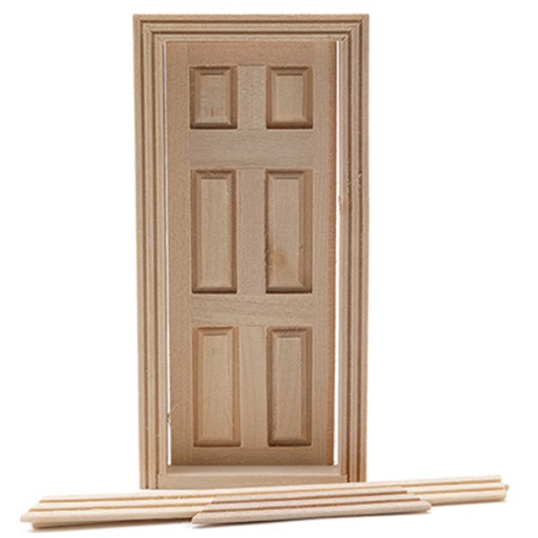 CLA86007 0.5 in. Scale 6-Panel Door for Dollhouse Miniature