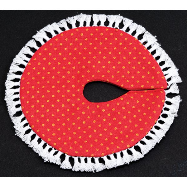 BB90010 Tree Skirt for Dollhouse Miniature - Red with Gold Dots
