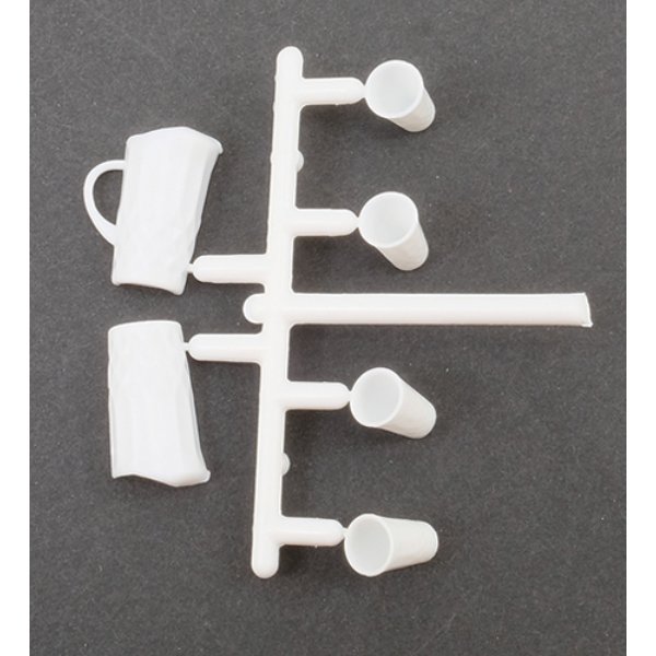CB092W Crystal Pitcher with 4 Tumblers Kit for Dollhouse Miniature - White