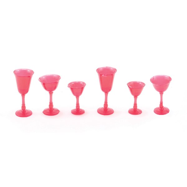 CB110R Stemware for Dollhouse Miniature - Ruby - 6 Piece