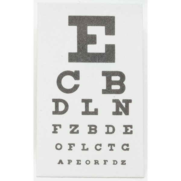 MUL2962 Eye Chart for Dollhouse Miniature