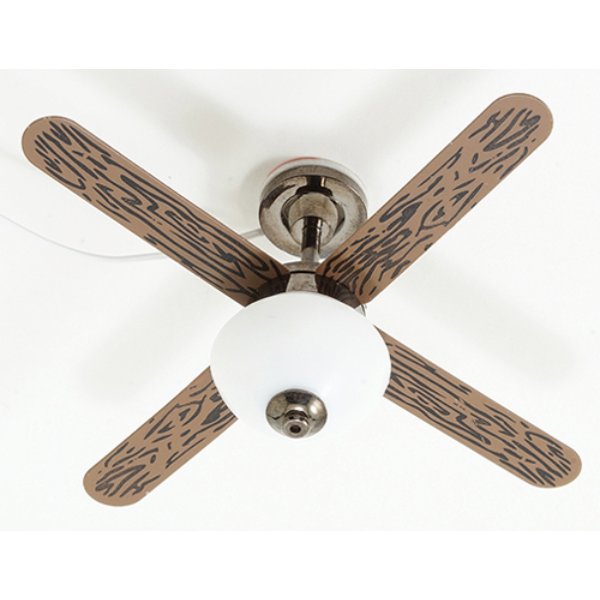 MH45168 1 Light Ceiling Fan for Dollhouse Miniature - Pewter