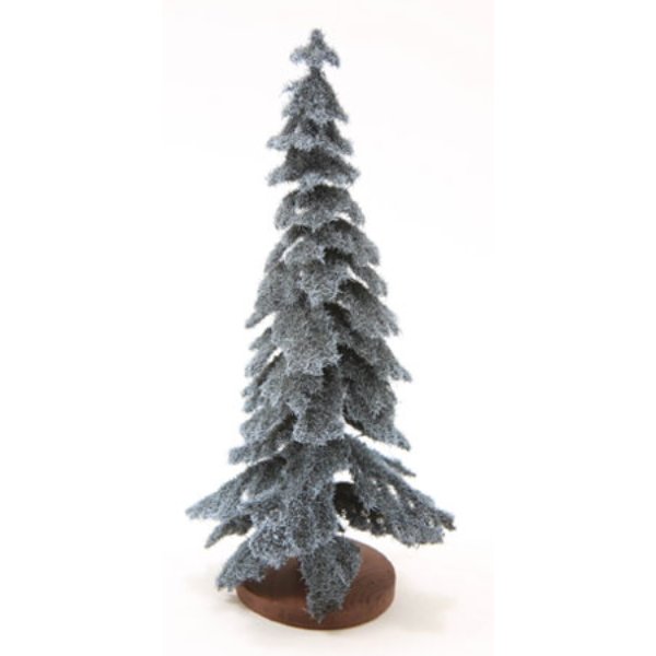 CAST016 6 in. Tall Spruce Tree on Disc Base for Dollhouse Miniature - Blue