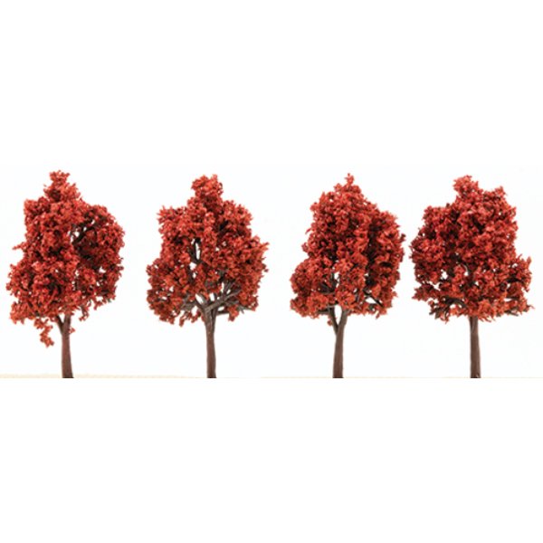CA7005 2.5 in. Oriental Red Maple Tree for Dollhouse Miniature - Pack of 4