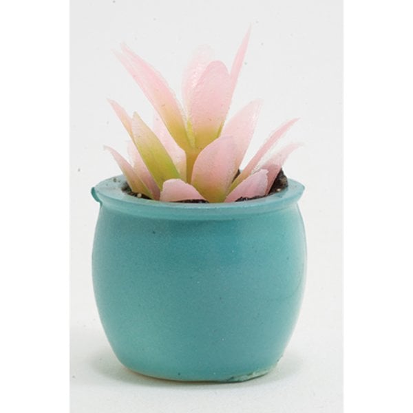 CAPP5 Pink Plant in Turquoise Pot for Dollhouse Miniature