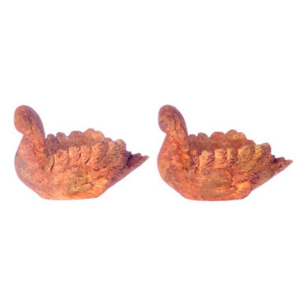 FCA4010AG Swan Planter for Dollhouse Miniature - Aged - 2 Piece