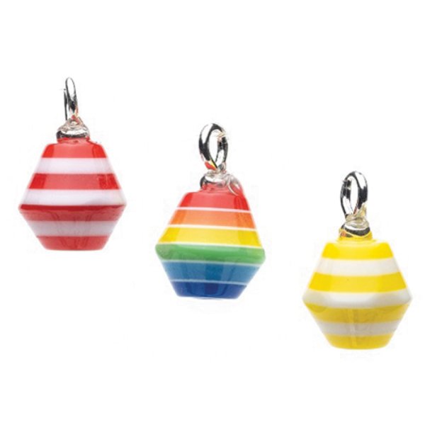 CLD2119 Bright Stripe Ornaments for Dollhouse Miniature - Pack of 3